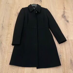 J.Crew Lady Day Topcoat Black Size 8 Italian Double Cloth Wool Coat